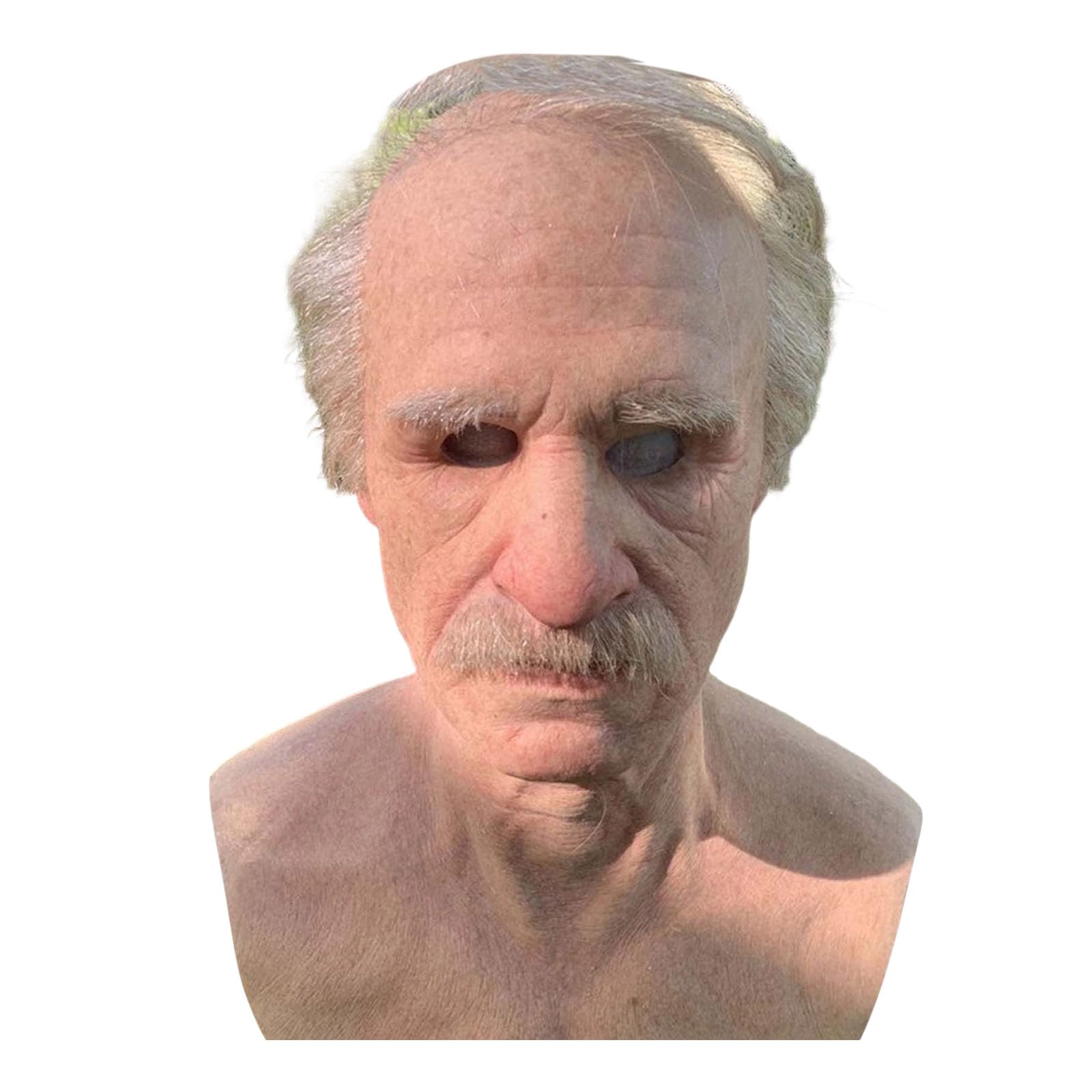 Old Man Mask Realistic Halloween Masquerade Latex Human Wrinkle Face Mask