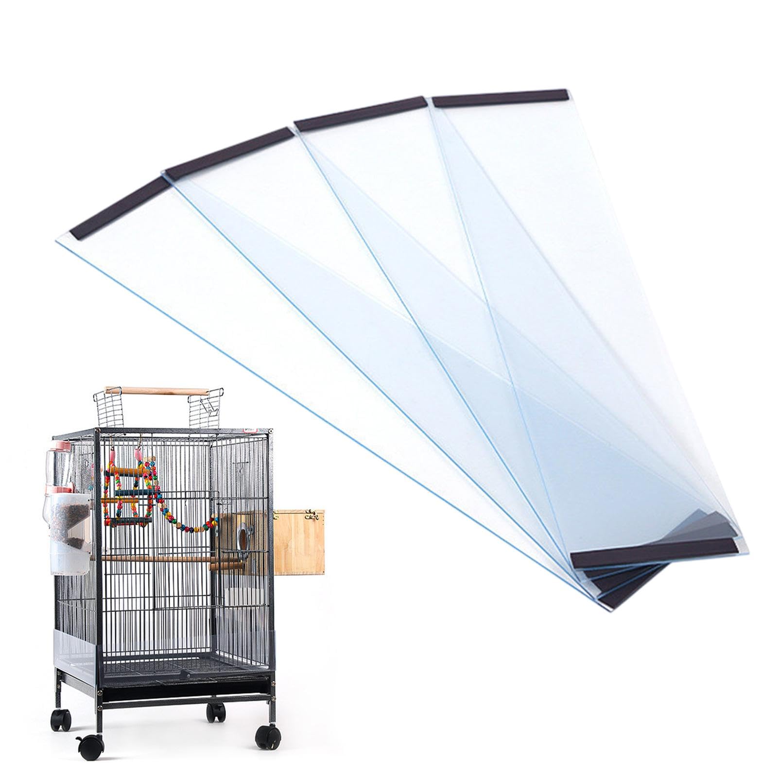 Bird Cagee Baffle - 4 Pieces Bird Cagee Seed Catcher | Transparent Squirrel Baffle | Splash Guard Bird Cagee Food Catcher Bird Cage Cover | Parakeet Cage Accessories for Parrot Parakeet Macaw Cages
