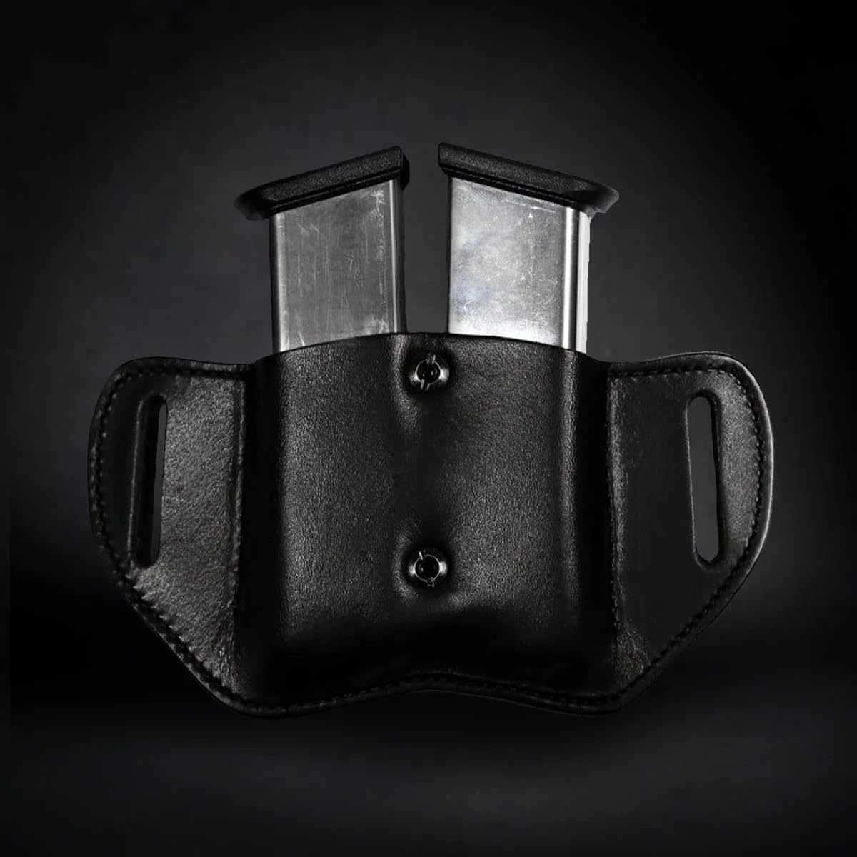 Lock Leather OWB Outside Waistband - Urban Carry 1 or 2 Magazine Holster - Adjustable for Single or Double
