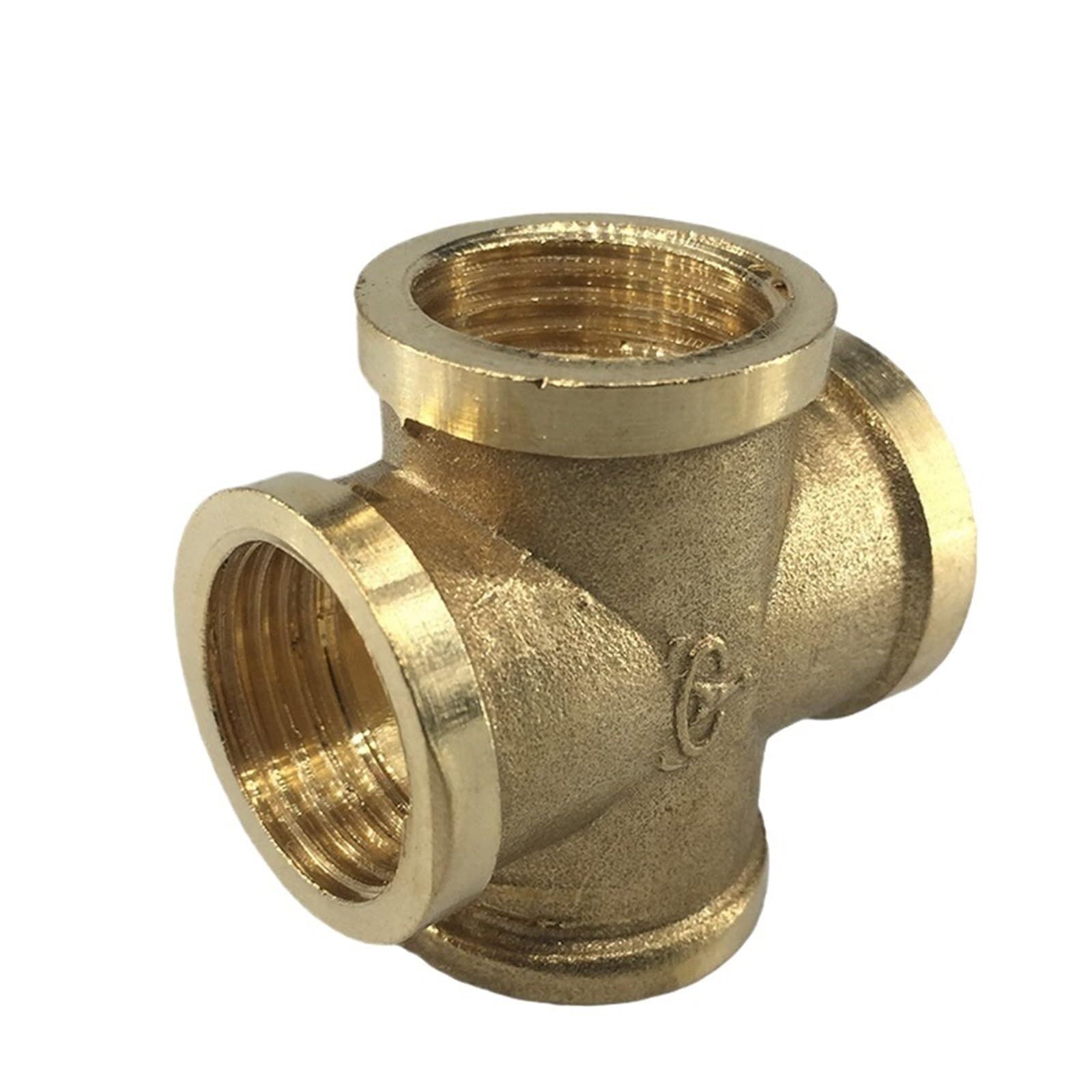 Conector de cobre tornillo interno cuatro vías 2 puntos 4 dientes 3 cables cuadrados 1 punto G1/8/4/2 tubería de agua 1 Uds(Internalscrewfour-way04)
