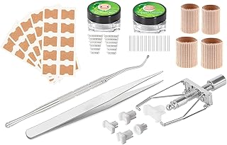 Namolit Conjunto de correção de unhas encravadas Kit de tratamento de aço inoxidável Corretor de unhas encravadas Lifter Pinça Adesivo de unha Tiras de mola Protetores de dedos Kit de ferramentas para