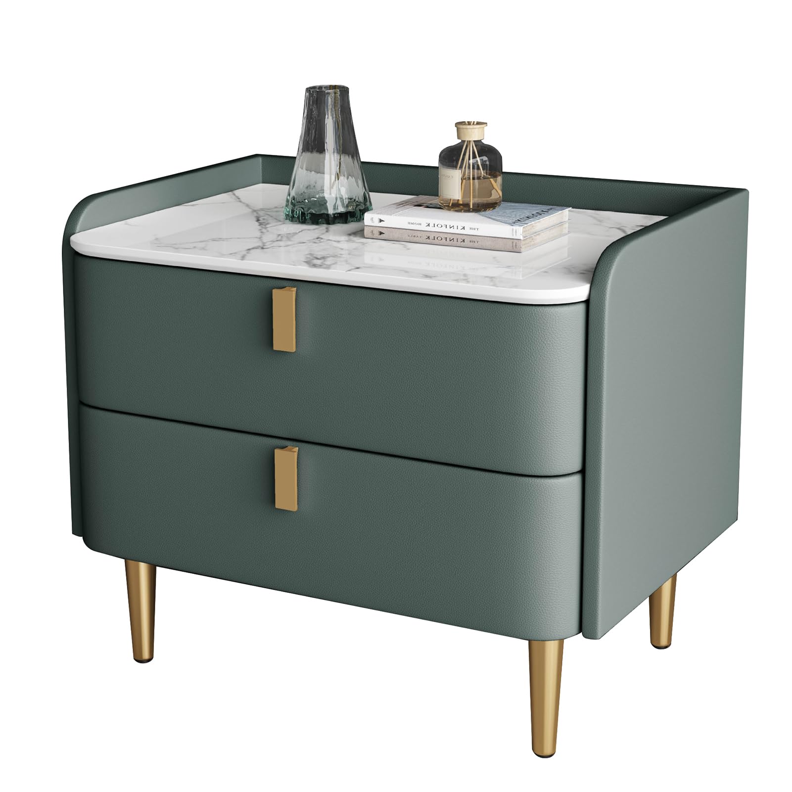 Comodino Moderno con cassetti, Robusto Comodino per Camera da Letto, Piccolo Spazio Contenitore, Facile da Montare, Ideale per Camera, dormitorio o Ufficio.