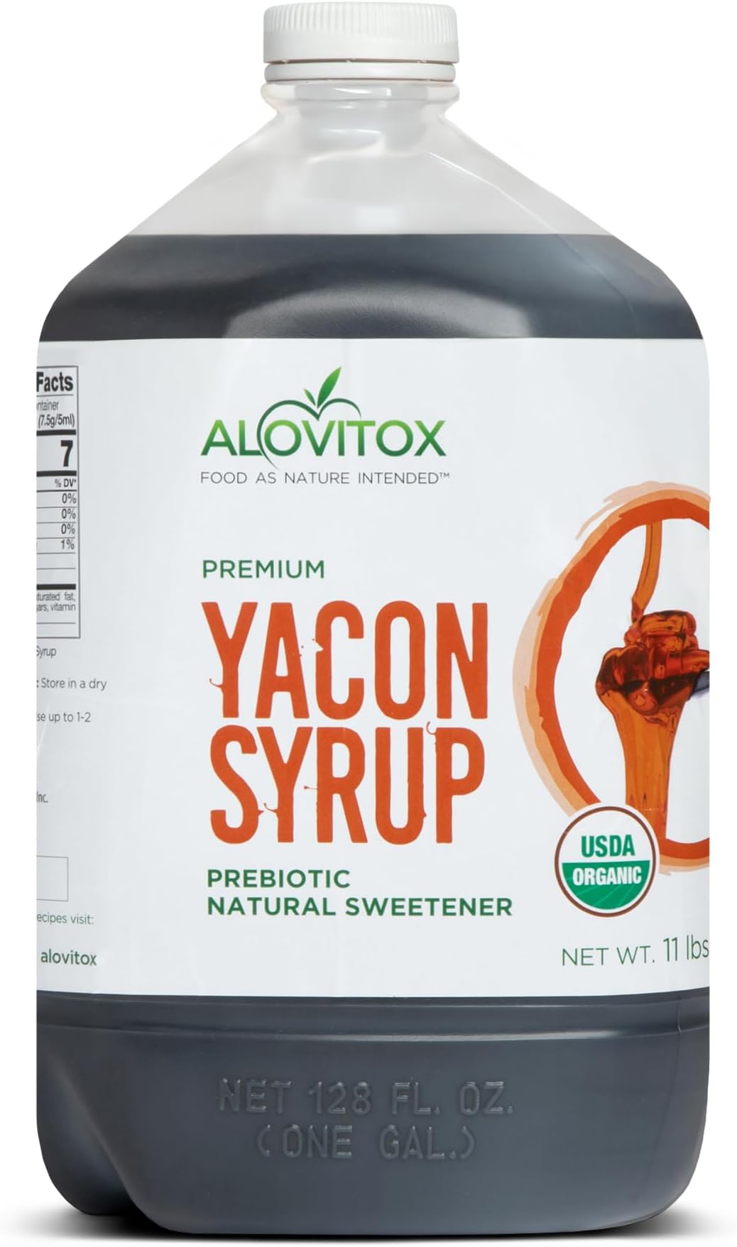 Organic Yacon Syrup by Alovitox - Natural Sweetener Rich in Antioxidants, Vitamins, Prebiotics - USDA Organic