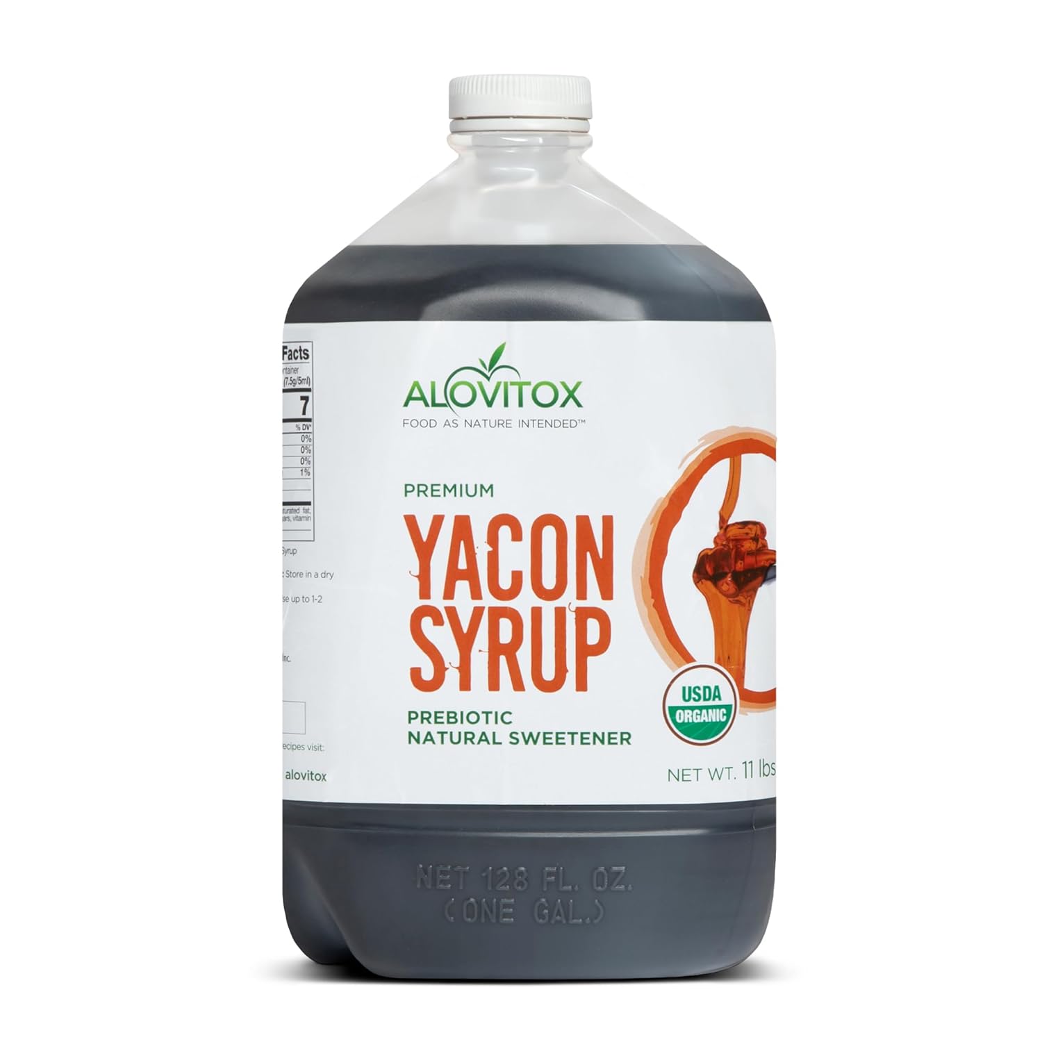 Organic Yacon Syrup by Alovitox - Natural Sweetener Rich in Antioxidants, Vitamins, Prebiotics - USDA Organic