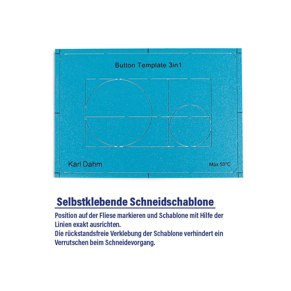 Karl Dahm Moderna placa de pulsador para inodoro con azulejos, placa de accionamiento, cisterna, botón de descarga – Se puede colocar en azulejos para un diseño elegante de inodoros Royal Flush