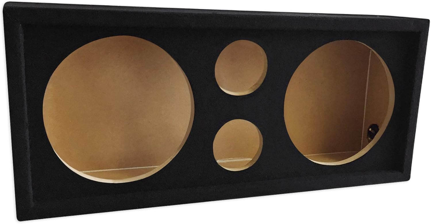 Rockville CH103SP Chuchero Car Audio Enclosure for (2) 10" Mids and (2) 3" Tweeters, Durable MDF Build, Black Carpet Finish, 12ft Speakon Cable Included, for Car Audio Enthusiasts and DJs