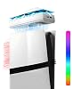 RGB Cooling Fan for PS5 Pro Disc & Digital Dust Cover– 7 RGB Light Modes, Ultra-Quiet Adjustable 3 Speed, Dual USB Ports