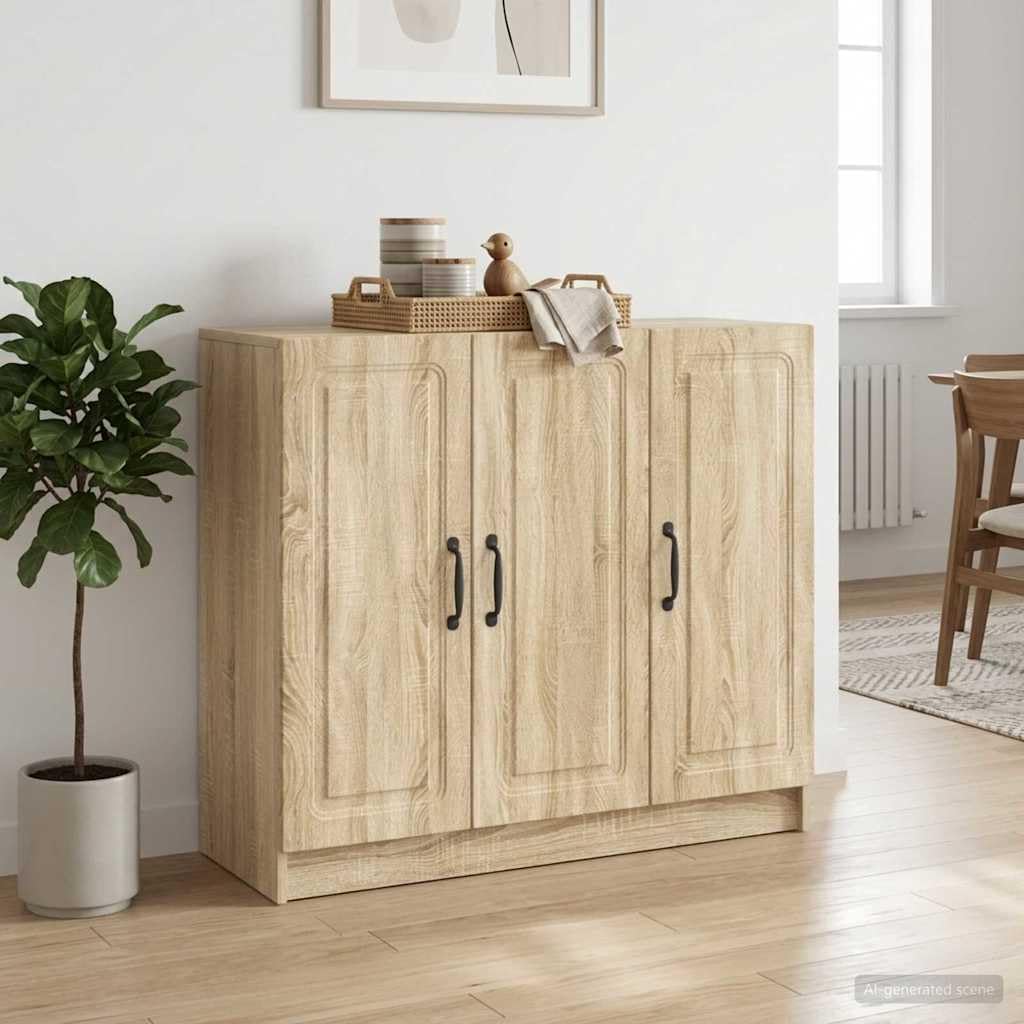 Aparador de diseño moderno en madera de roble con acabado estructural premium