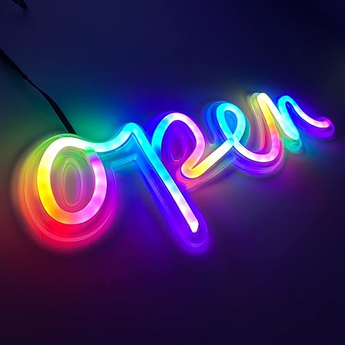 Miniatura 4 de Letrero abierto de neón LED de 16 x 6 pulgadas letreros abiertos para negocios con múltiples modos intermitentes letreros de neón personalizados