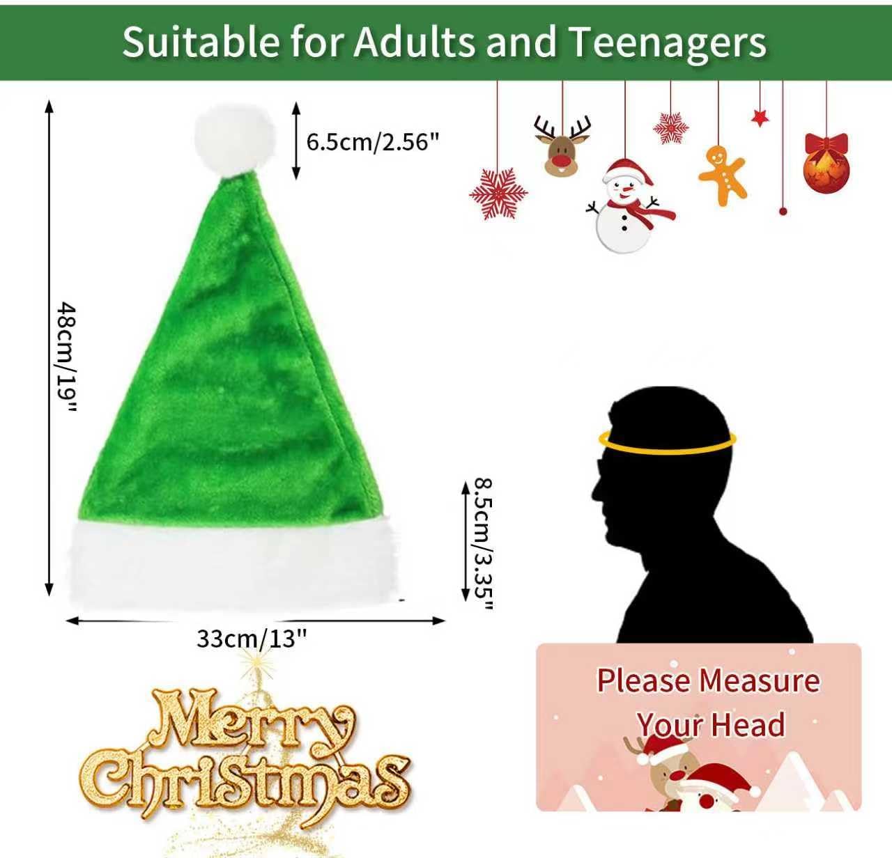 Santa Hat, Christmas Hat for Unisex Adults Deluxe Velvet Touch for Christmas New Year Festive Holiday Party Favors - Image 2