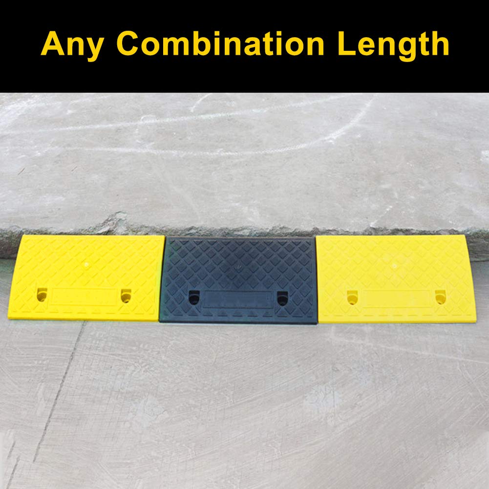 2 rampe in gomma per marciapiedi, rampa per marciapiedi, rampa in gomma, rampa per sedia a rotelle, rampa portatile per auto caravan (5 cm, nero)