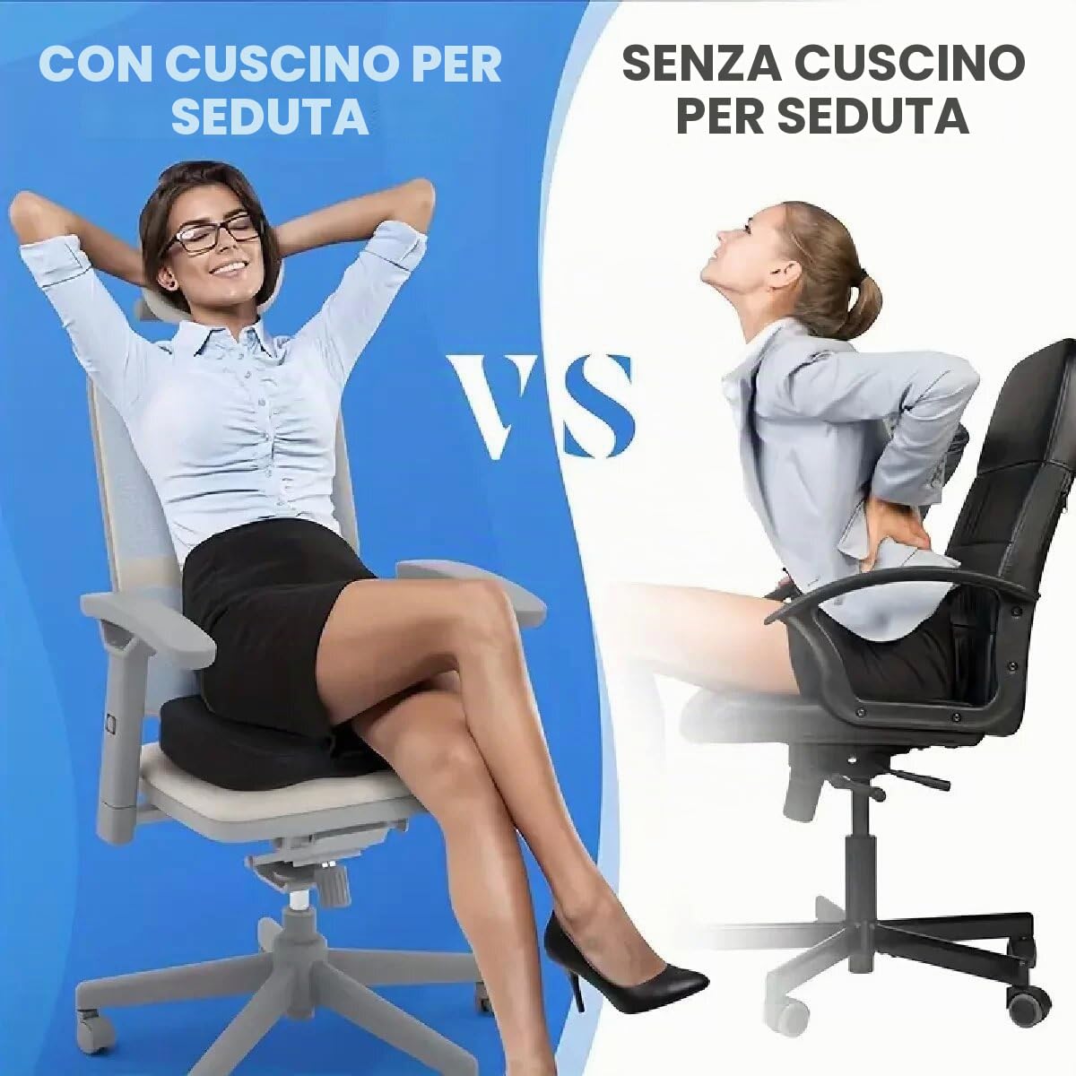 Cuscino Ortopedico per Sedile, Cuscino per Coccige in Memory Foam di Alta Qualità, Cuscino Ergonomico, Sollievo per Coccige e Sciatica, per Auto, Divano, Ufficio e Sedia a Rotelle (Nero)