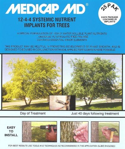 Medicap 25-Pack MD Systemic 12-4-4 Tree Food Implants, 3/8-Inch