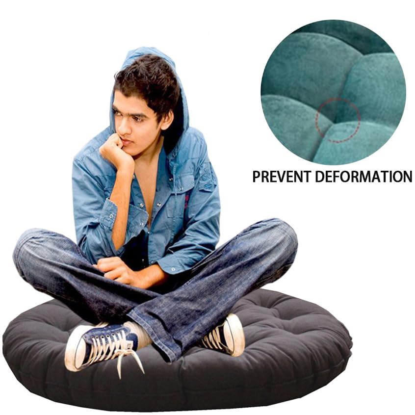 29.5in Japanese Large Linen Round Futon Floor Pillow - Image 2