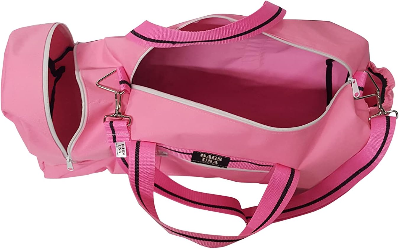 Soccer Bag With Water Bottle Holder, Front Pocket for Cellphone,Keys Made In USA. (Pink)