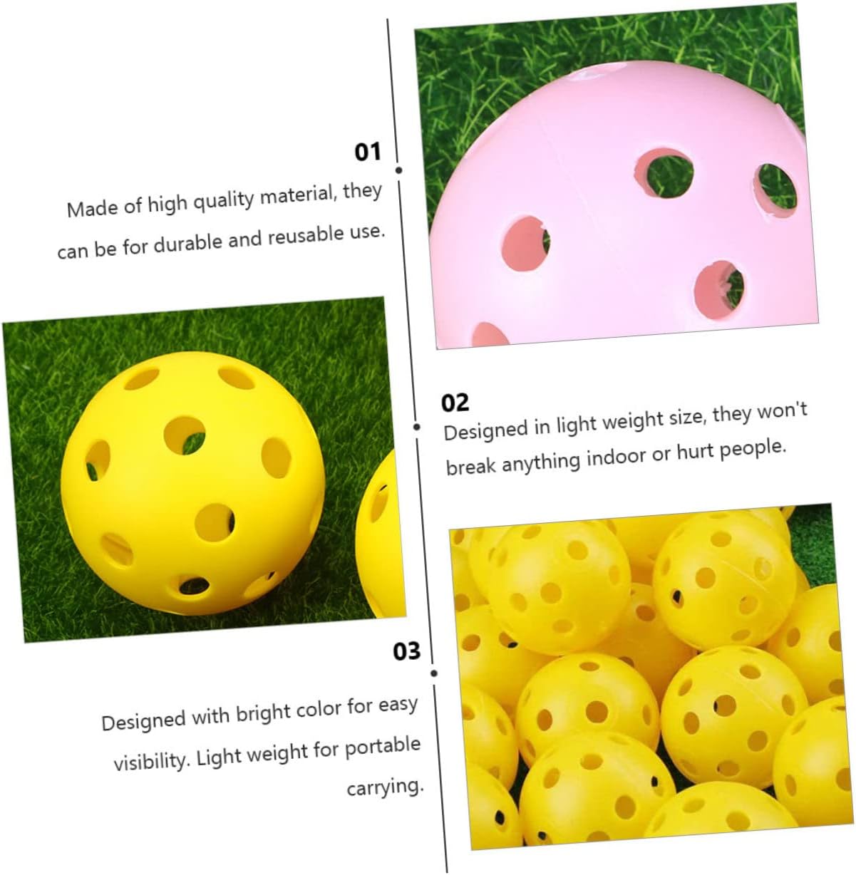 BESPORTBLE 100 Pcs Golf Ball Porous Ball Golfs Ball Hollow Ball Golfs Practicing Ball Hollow-Out Balls Perforated