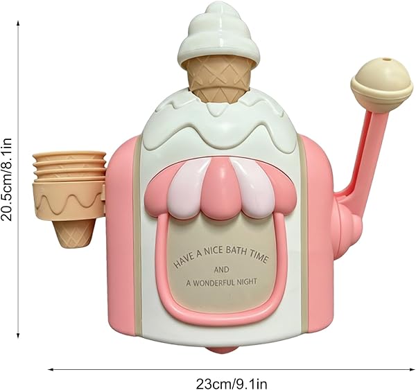 Ice Cream Bath Toy | Bath Bubble Machine | Baths Bubble Maker | Baths Ice Cream Foam Maker Toys | Cute Pretend ICES Creams Set | Bathtub Shower Play Water Toys for Girls and Boys - 2