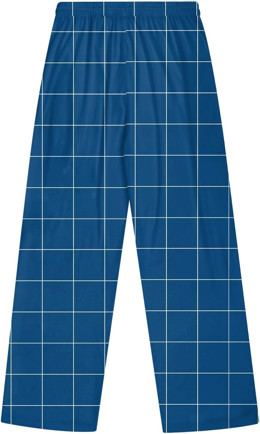 WENKOMG1 Men's Sleepwear Pant, Soft Lightweight Plaid Sleep Lounge Pj Pant with Pockets, XS-5XL