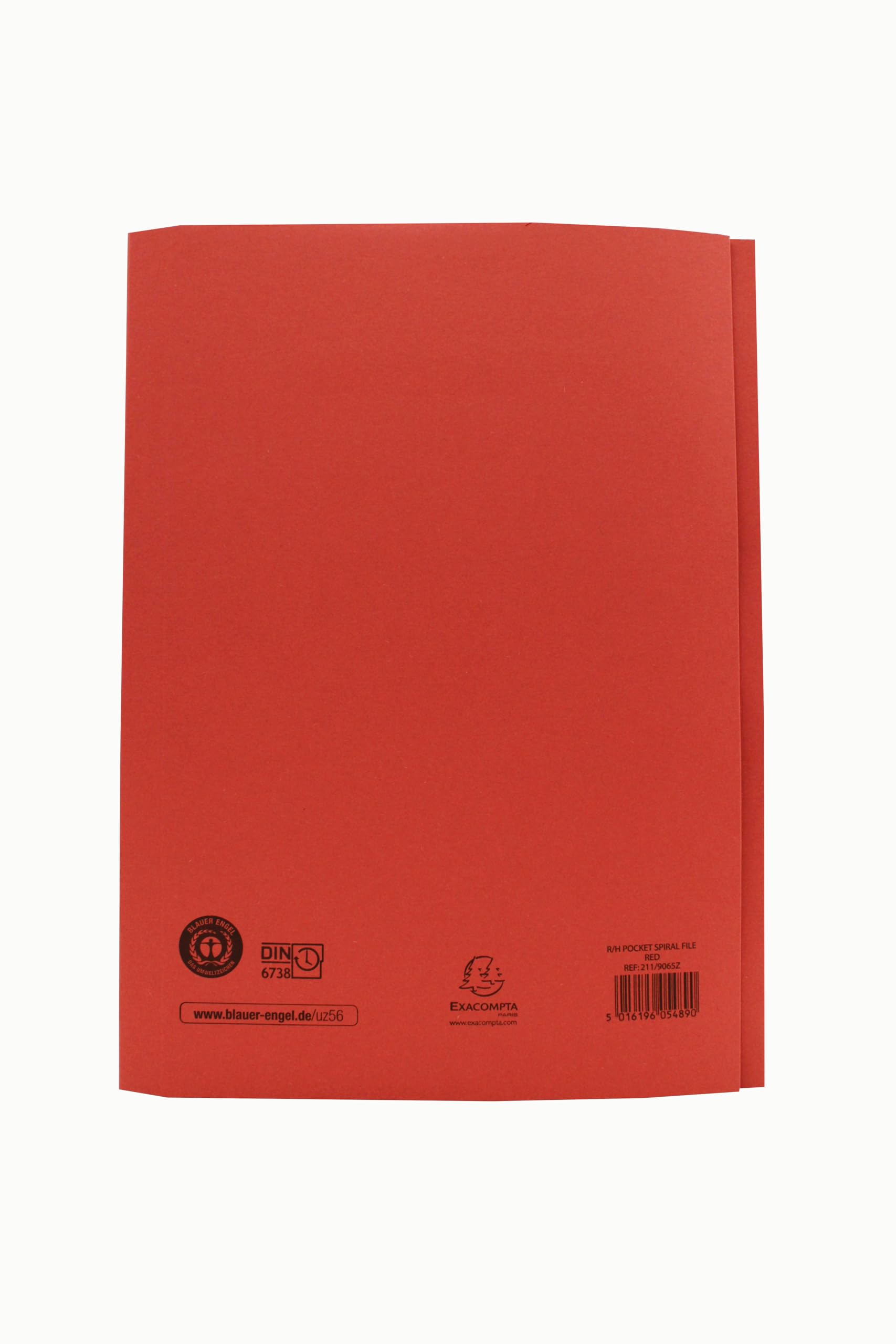 Exacompta - Rif. 211/9065Z - Guildhall - Raccoglitore a spirale tascabile, 325 x 357 mm, 315 g/m² in manilla, formato A4 e protocollo, tasca destra, certificato Blue Angel - rosso, confezione da 25
