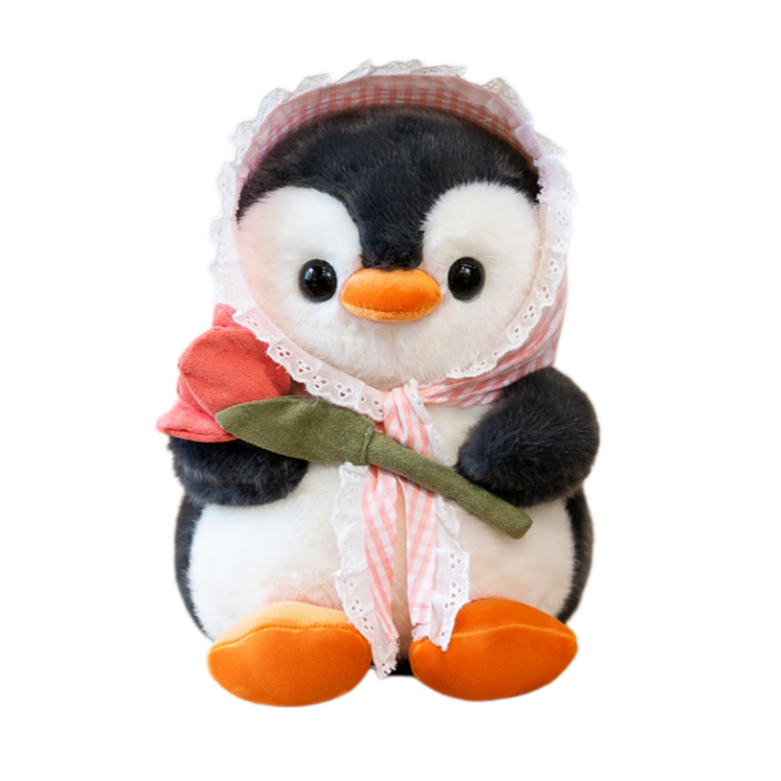 Niedliche Pinguin Kuscheltier, Weiches Flauschiges Plüschpinguin zum Kuscheln & Spielen, für Kinder & Erwachsene (50cm,Rot)