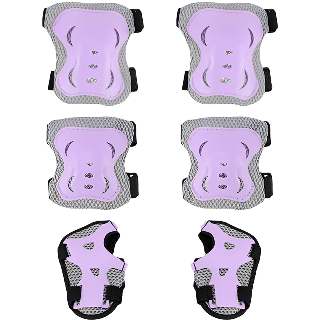 Protezione Kit per Bambini, 6 in 1 Ginocchiere, Gomitiere, Tutore Polso Protezioni Set, Regolabile Attrezzatura Protettiva per Skateboard, Scooter e Rollerblade