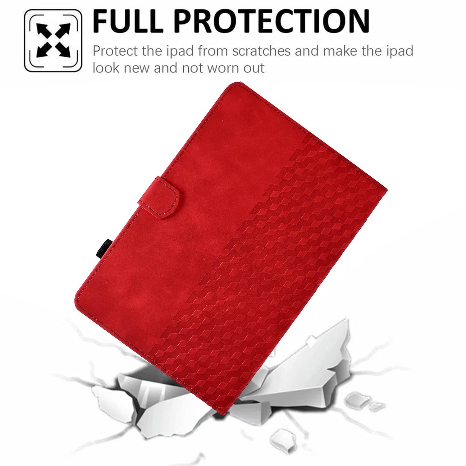 Kompatybilny z etui Fire Max 11 "wydanym w 2023 r., skórzany pokrowiec premium Slim składany stojak Folio ochronny gniazdem na kartę/automatyczne uśpienie(Rosso)