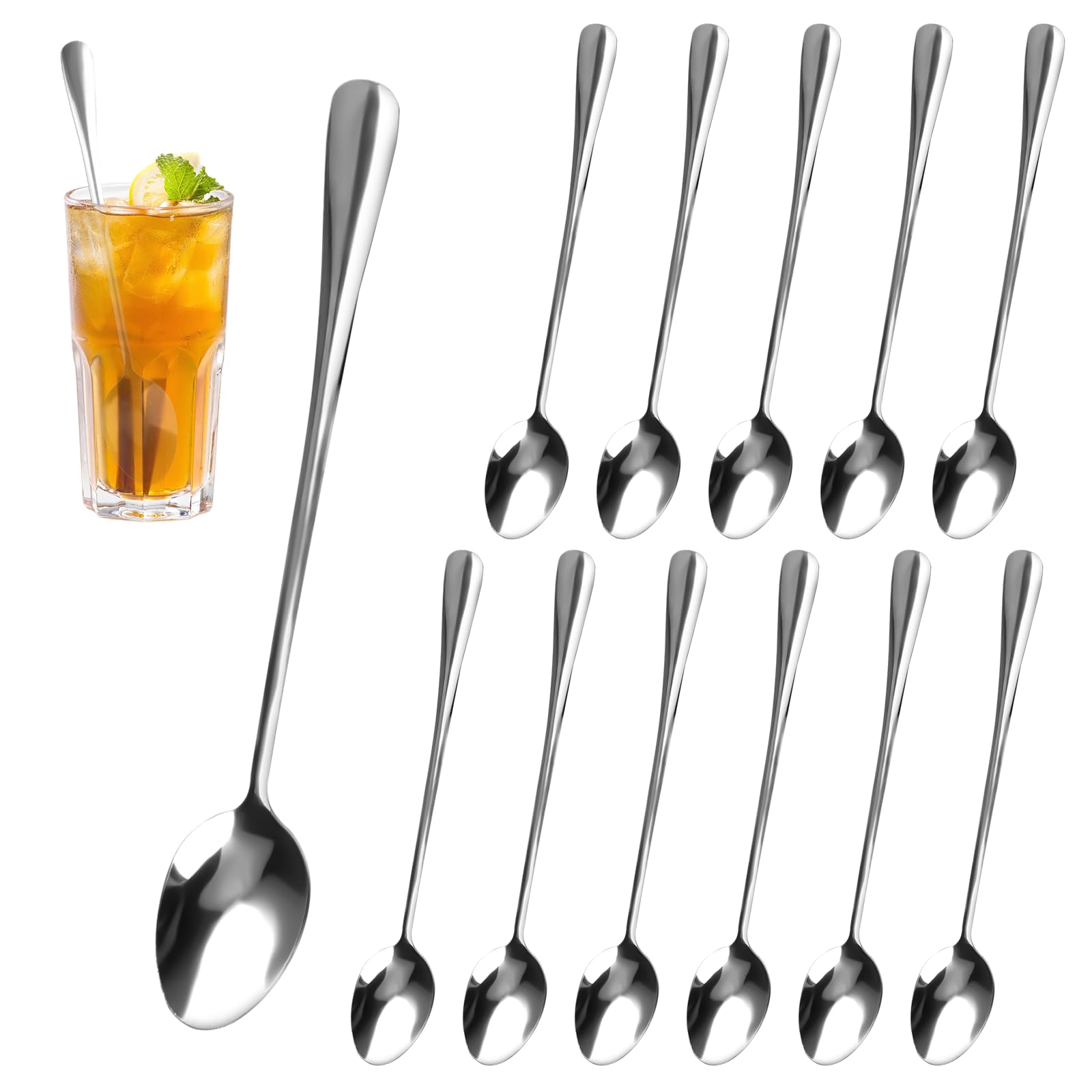 Multicolore Mescolando il Cucchiaio Acciaio Inossidabile Cucchiaio Cocktail Caffè Bevande Mixing Stratificazione Strumento con Manico Lungo per Gelato Caffè Milkshakes Succo Tè Utensili (#1