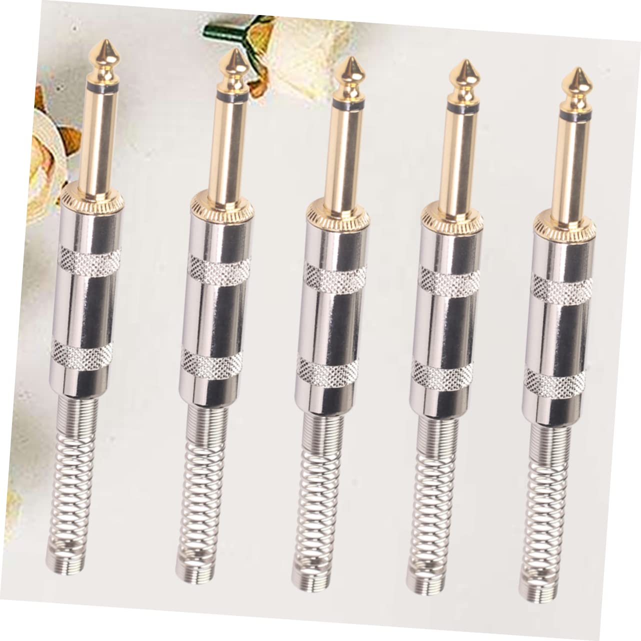 WHAMVOX Enhance Your Guitar Setup 5pcs 6.35mm Guitar Cable Plugs Connectors for Electric Guitar