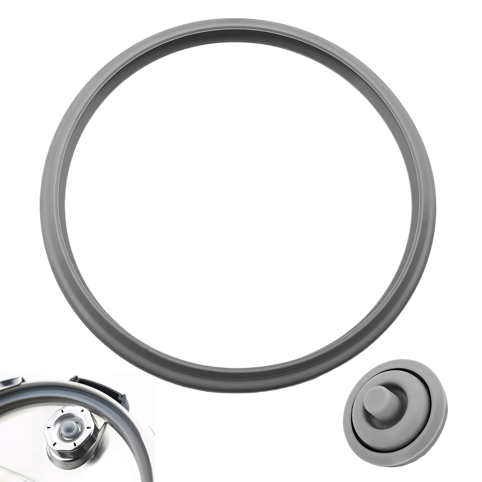 2-Piece Sealing Ring Set for WMF Perfect Pressure Cooker, Diameter 22 cm, Rubber Ring and Cooking Signal Seal, Compatible with 2.5 L, 3 L, 4.5 L, 6.5 L, 8.5 L, Silicone Replacement Parts for WMF