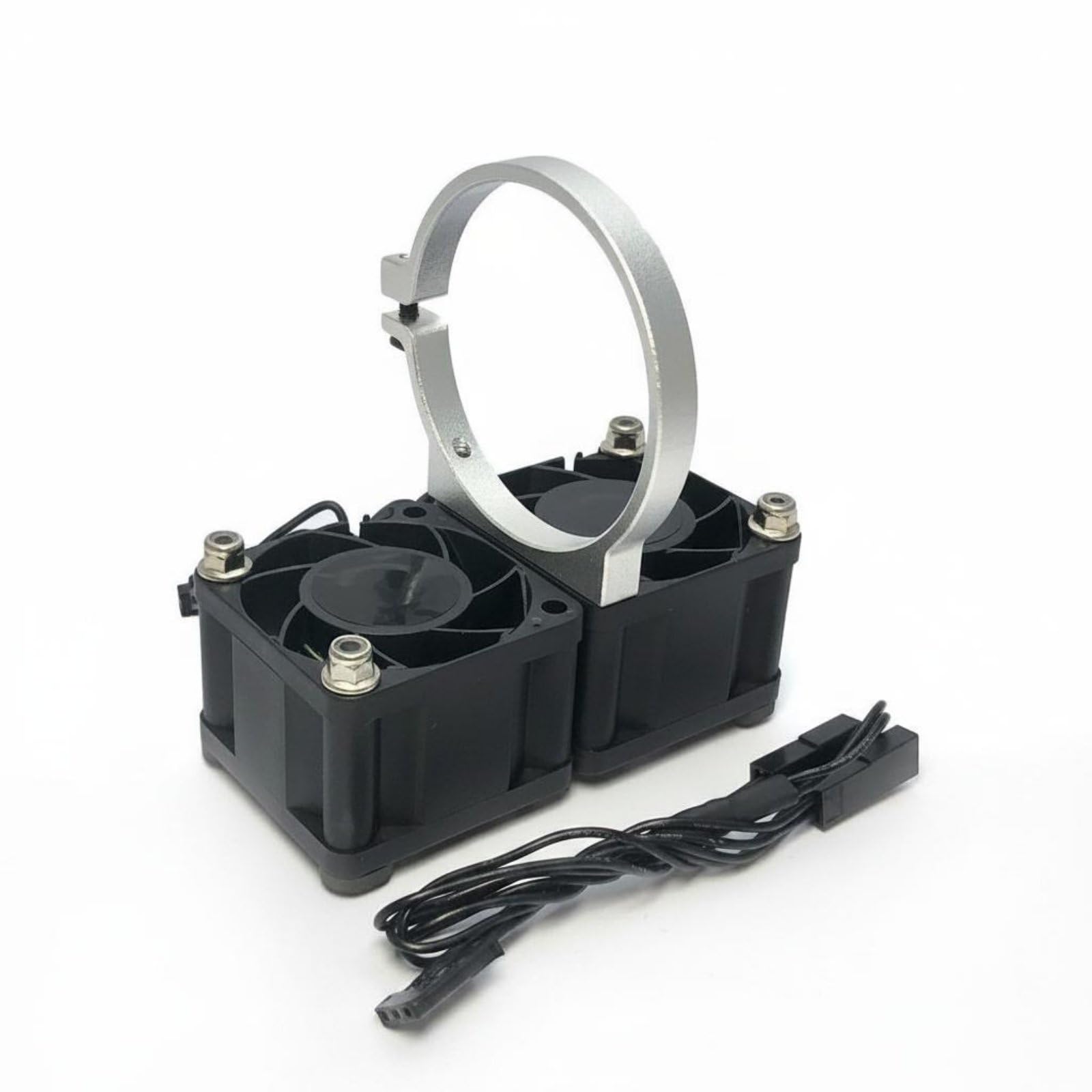 Heat Dissipation Brushless Engine Cooling Bracket Overheat Protection RC Engine Cooling Fan Sturdy for High Speed Driving, Silver-image-22