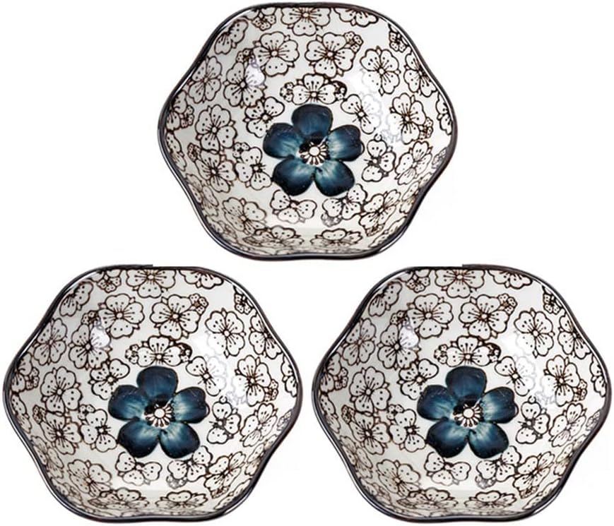 Flower Japanese-style Ceramic Small Dish Dipping Bowl Soy Sauce Vinegar Seasoning Set