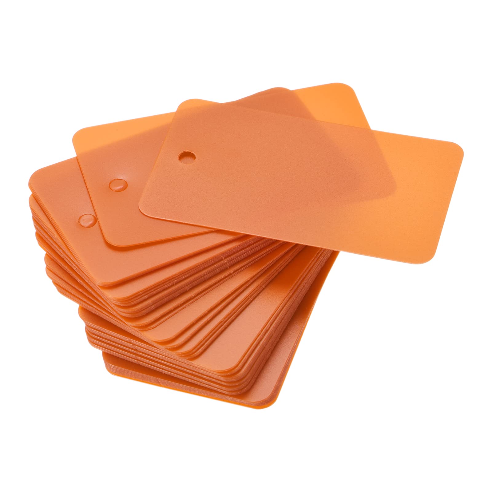 MECCANIXITY Blank Waterproof Eyelet Hole Plastic Shipping Tags, for Product Identification Tags, Valve Marking, Outdoor Tagging,1.2 x 2 Inch Orange