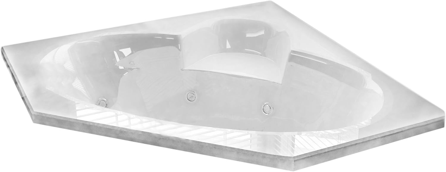 Carracci 60 x 60 Corner Whirlpool Jetted Drop-In Bathtub with Center Drain - Left Pump