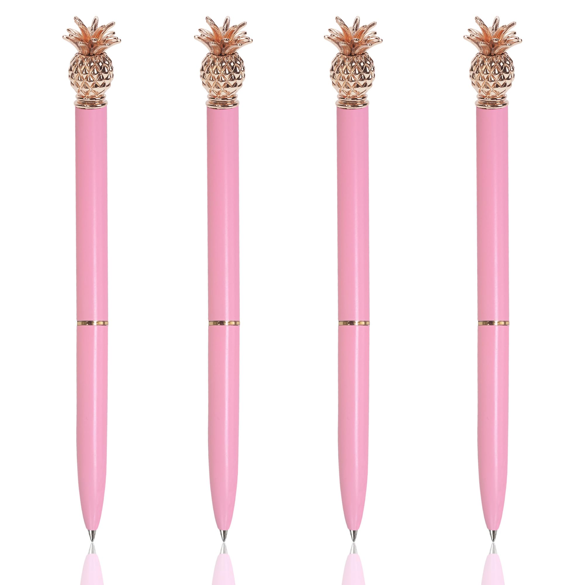 Pineapple Ballpoint Pen,Plastic Ballpoint Pen, with Black Ink, Gift Pens for Christmas Wedding Birthday (Pink) - Pink