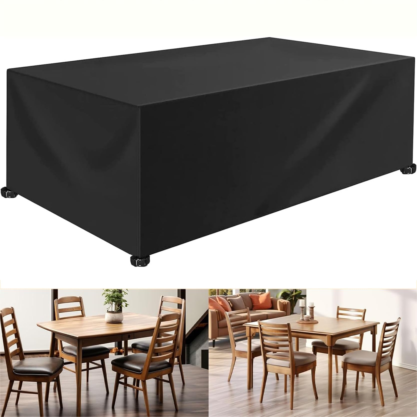 Xueqxue Black Patio Furniture Covers 100 X 110 X 100 Cm(L X W X H) Waterproof, Windproof, Anti-Uv, Fade Resistant, Outdoor Patio Rectangular Cover, For Garden Chair And Table Sofa,