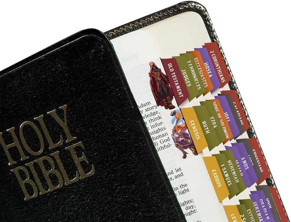 Tabbies Aetherlight Bible Index Tabs, Old & New Testament, 90 Assorted Tabs Including 66 Books & 24 Reference Tabs