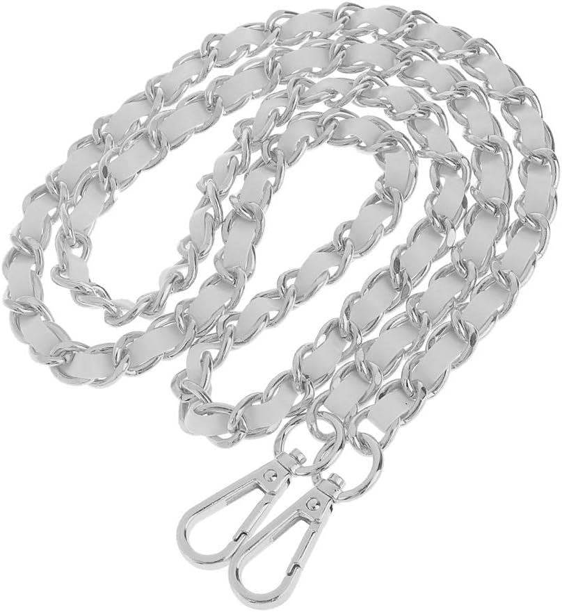 Generic Metal + Leather Purse Shoulder Bag Chain Strap Handle Handbag Bag Chain