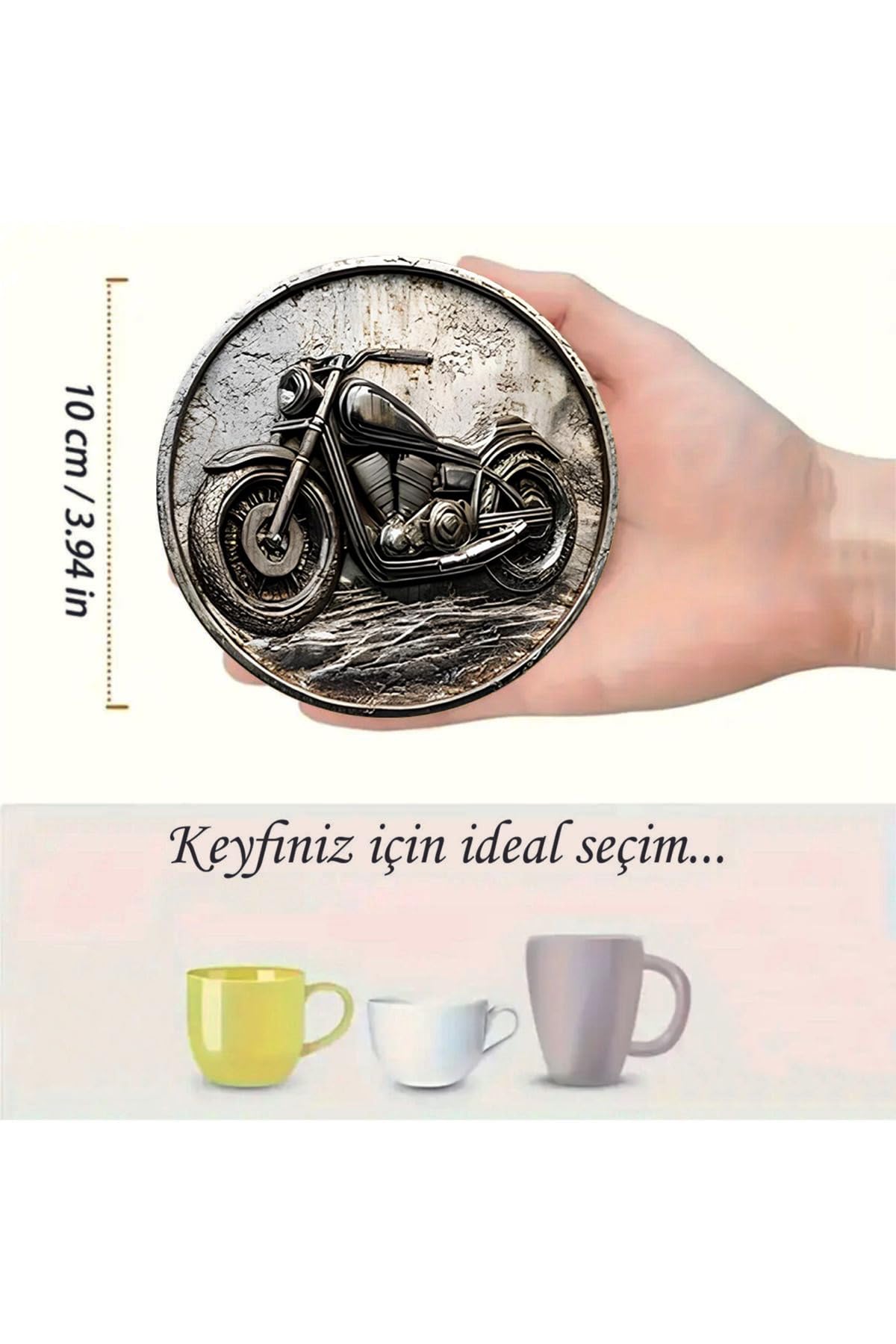 kutuTR Retro Motosiklet Temalı 6’lı MDF Bardak Altlığı Seti – 10 cm BRD-034