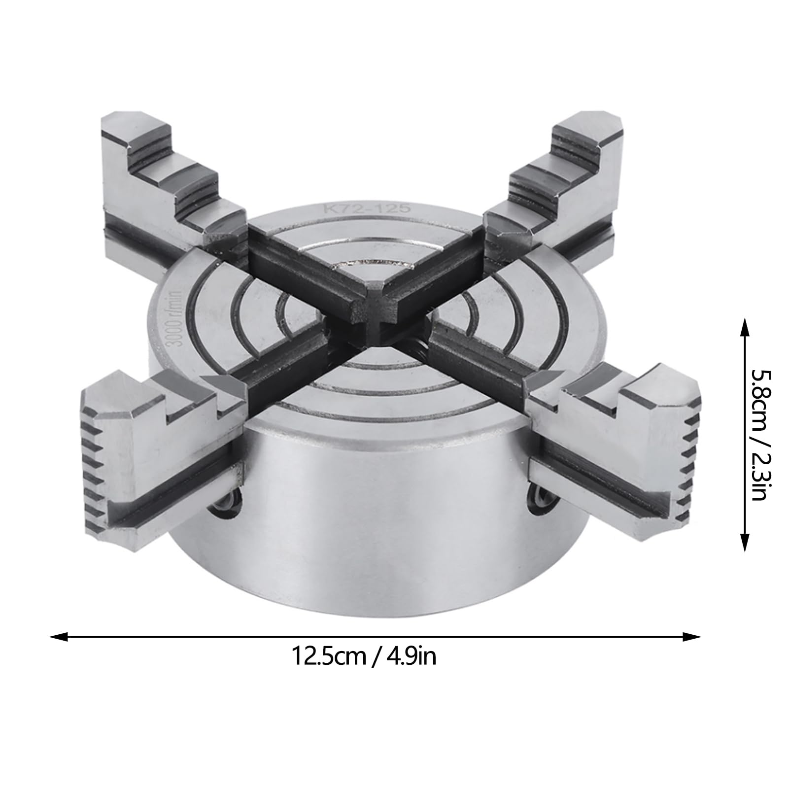 Narzędzie do mocowania PolyGen do CNC, 4-szczękowy niezależny uchwyt tokarski 125 mm z prędkością 3000 obr./min, uchwyt tokarski K72 do zastosowań w obróbce metali