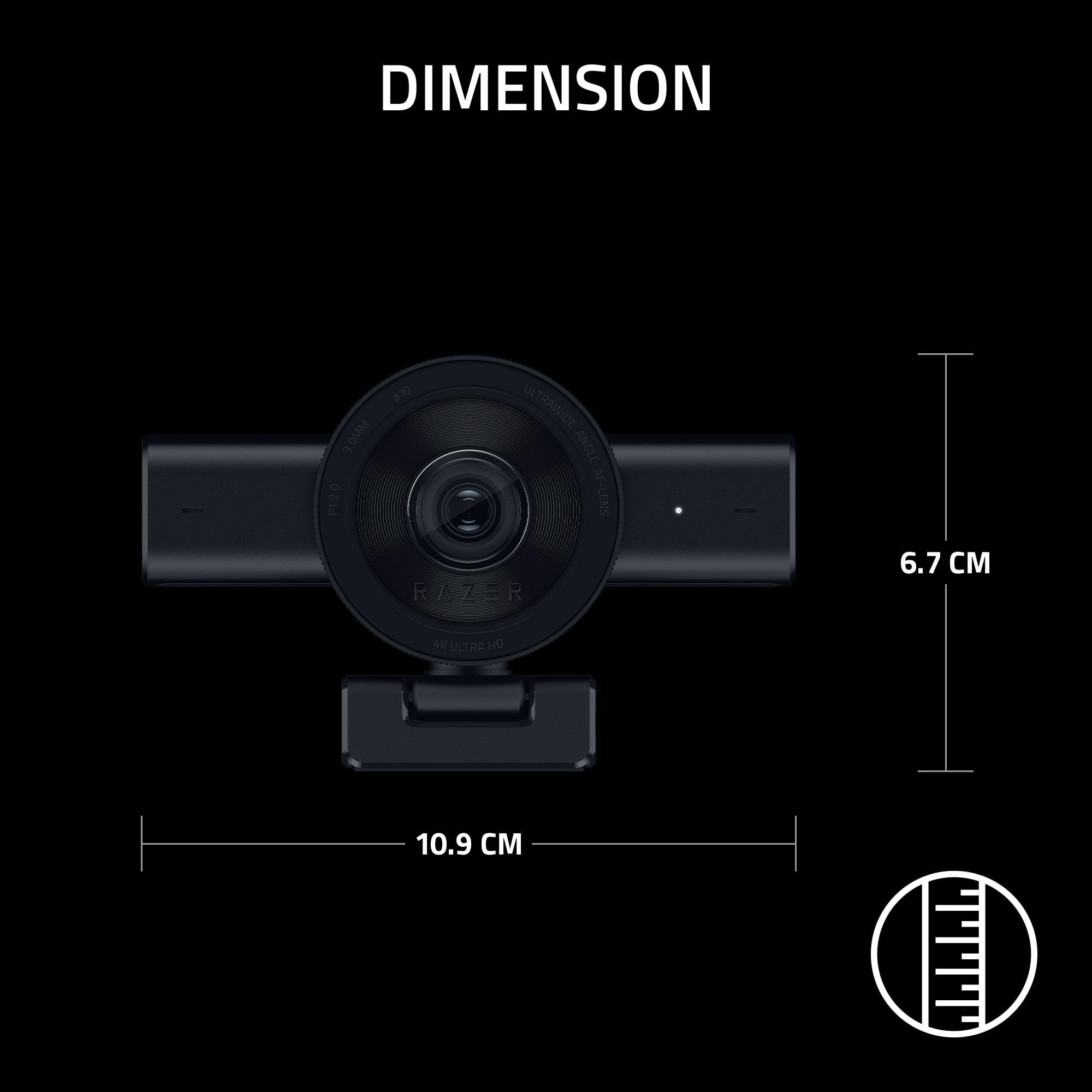 Razer Kiyo V2 - Webcam in streaming: 4K 30 fps, 1080p 60 fps – inquadratura automatica alimentato da IA – microfono integrato – obiettivo angolare ultra ampio – protezione della privacy – Funziona con