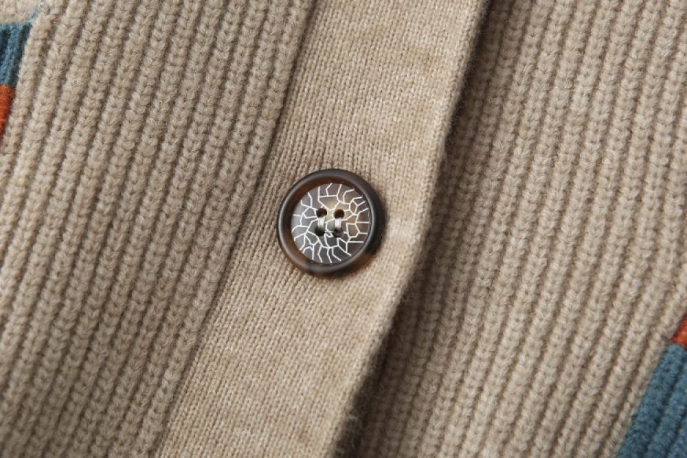 EIBA Cárdigans para Mujer,Cárdigans De Punto para Mujer Casual Espesar Gris Botón Acanalado Suéteres con Frente Abierto Cárdigan con Bolsillo De Bloqueo De Color Otoño Invierno Suelto Abrigo Básic