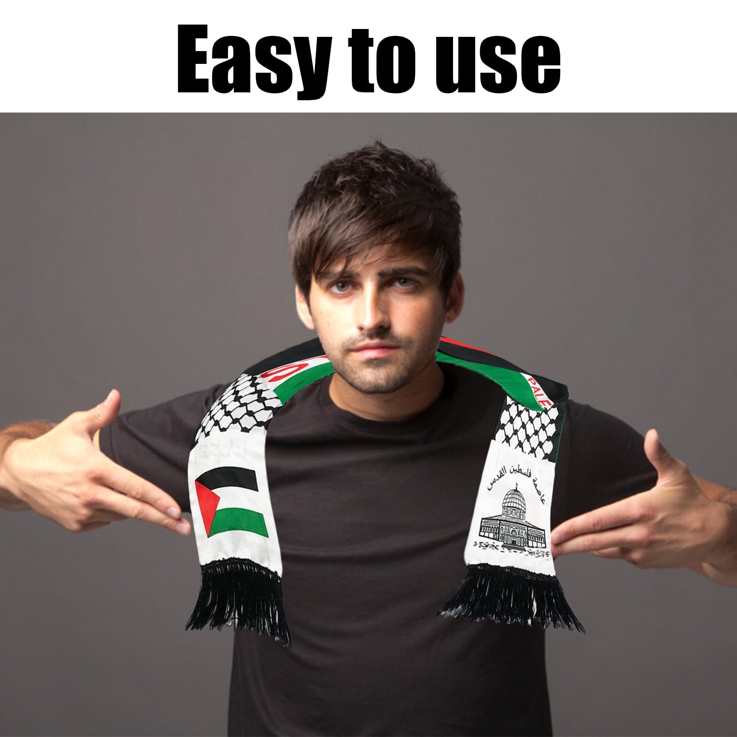 1 Bufanda Palestina Y 3 Banderas Palestinas Ondeadas A Mano. Muestre Su Apoyo A La Liberación Y La Paz Palestinas Con Bufandas Palestinas Y Mini Banderas.