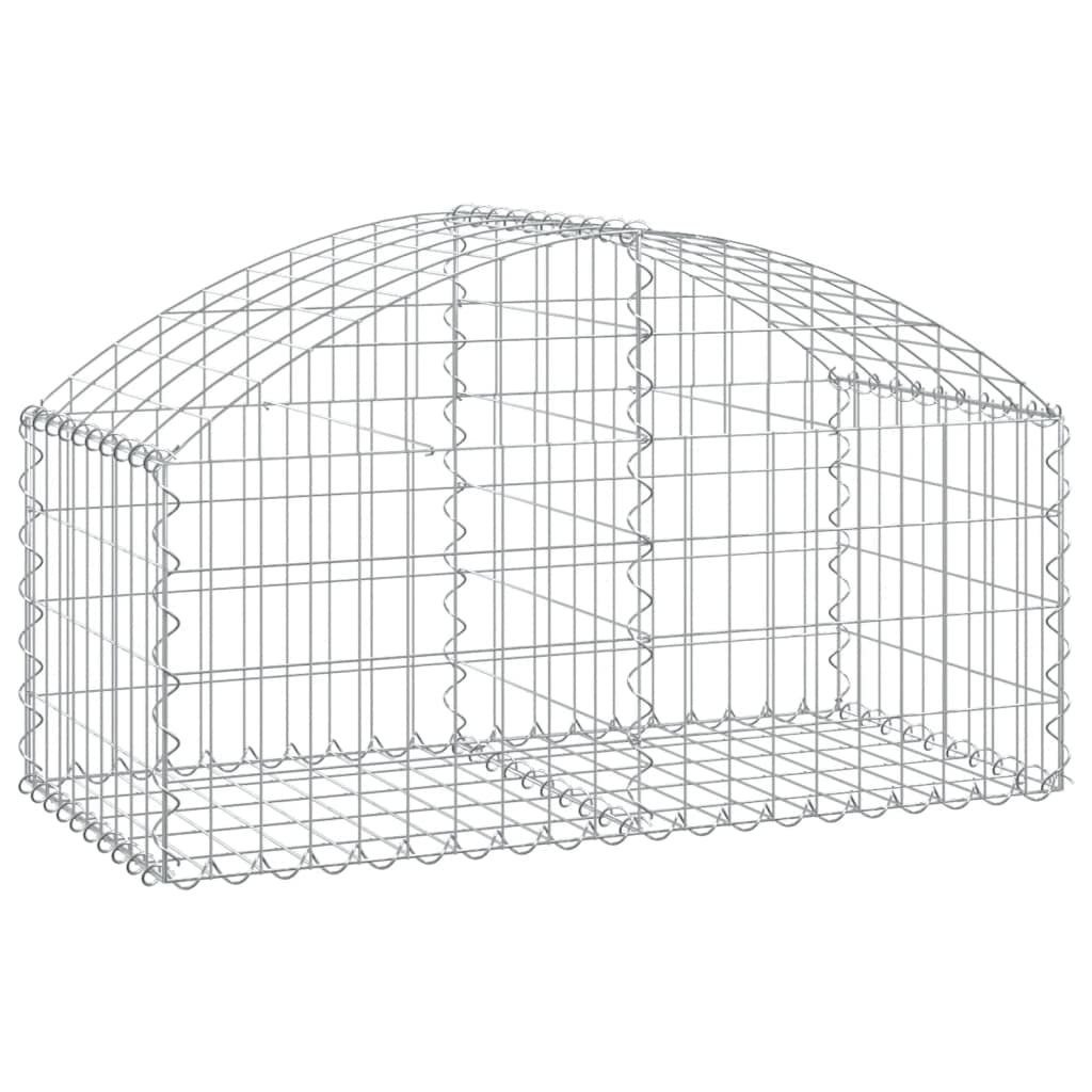 Vidaxl (100 X 50 X 40/60 Cm) Arched Gabion Basket Galvanised Iron Mesh Wire Stone Basket Multi Sizes