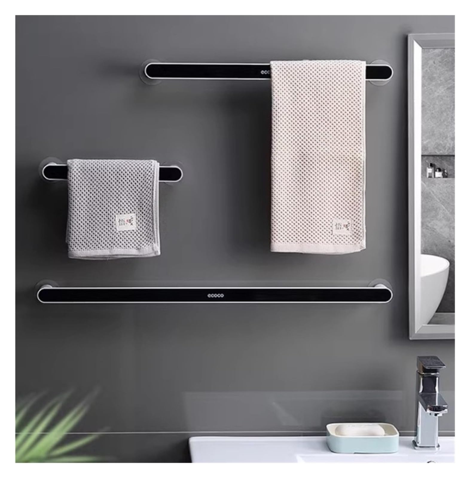 1 Pezzo Portasciugamani Da Parete Salvaspazio for Organizer Bagno, Accessori Toallero(Style 2)