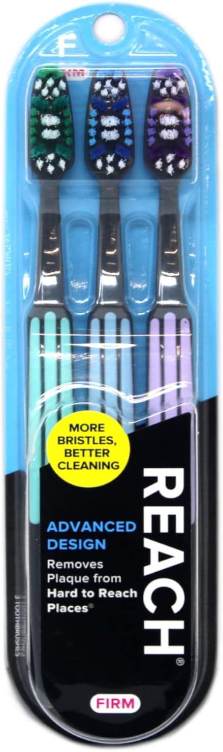 Advanced Design Firm Toothbrushes, Assorted Colors, 2 Ea ( Pack of 3 )