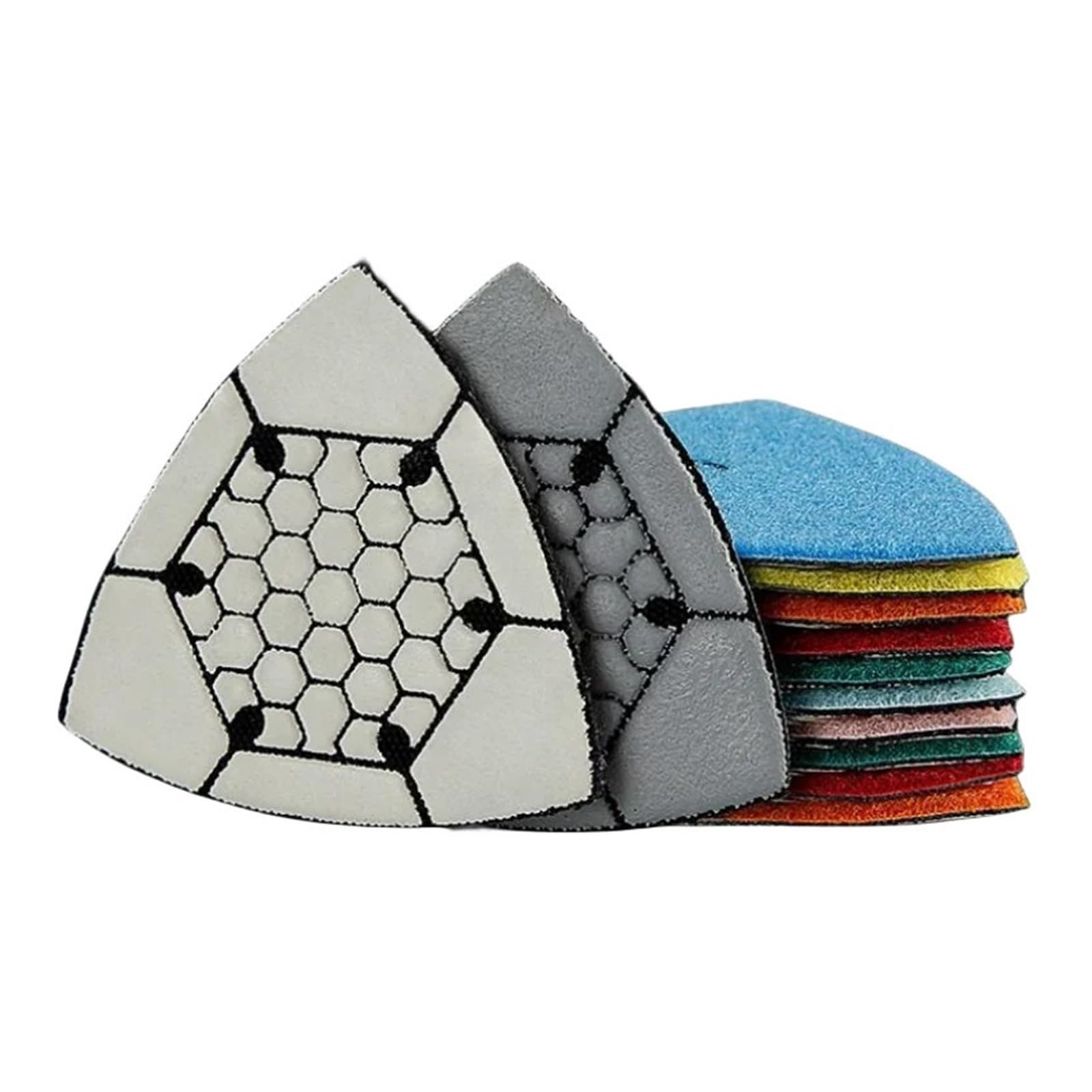 Almohadillas de Pulido Triangulares de Diamante de 90 mm para mármol, Granito, multiherramientas oscilantes, Papel de Lija (7 Unidades, 100 Unidades)