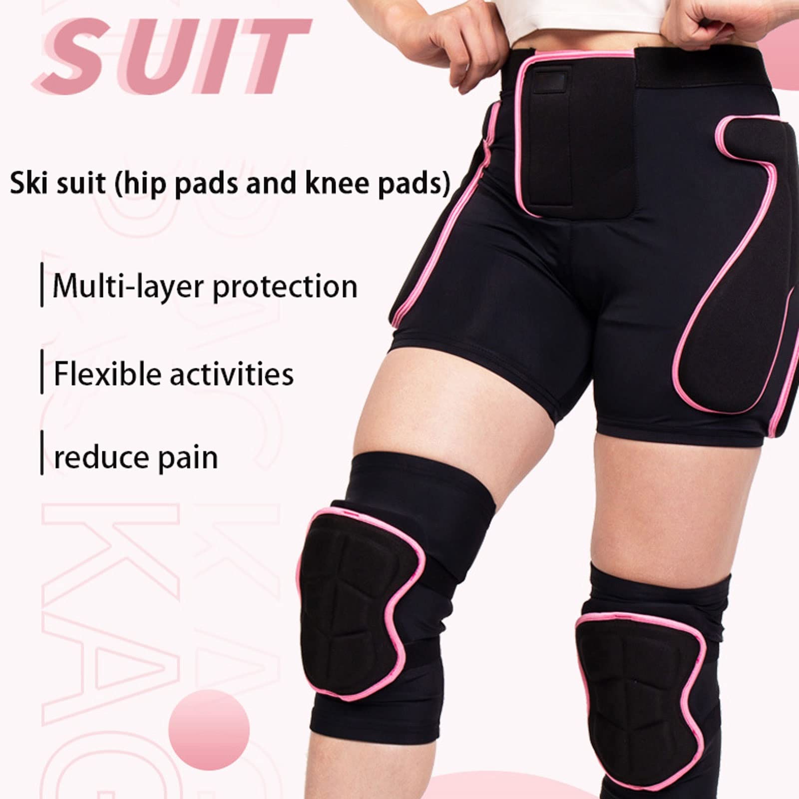 LTTL Shorts De Skateboard Protection pour Homme, Pantalon Rembourré De Moto pour Sports De Plein Air, Short De Protection des Hanches, Matériel De Cyclisme, Coussinets De Hanche