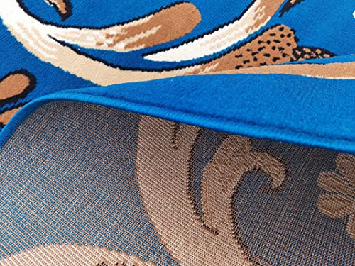 Image of Home Decore Acrylic Carpet for Your Living Room & Drawing Room Aywhere in Your Home (180X240 Blue Colour)- 6x8 Feet