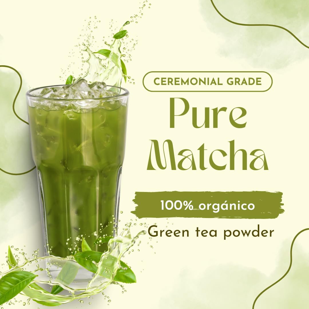 Organic Matcha Green Tea Ceremonial Grade 100 Pure Gold Premium Powder Natural Energy Antioxidants 100g 3 53 oz — view 5