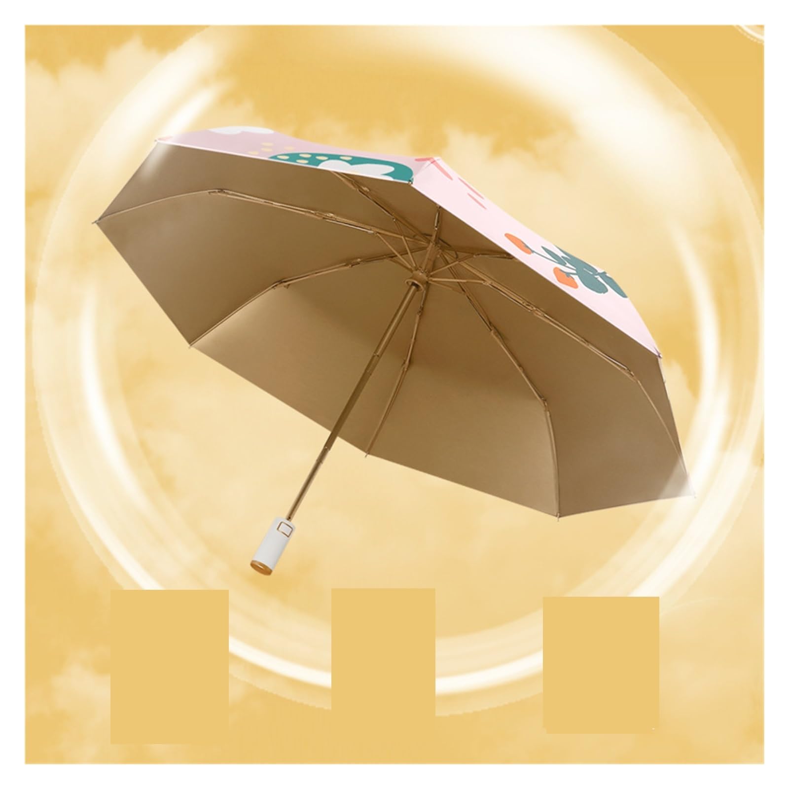 ENGENDER Paraguas para la Lluvia Paraguas Creativo Paraguas Plegable Paraguas Soleado for Mujer Paraguas de Viaje(E)